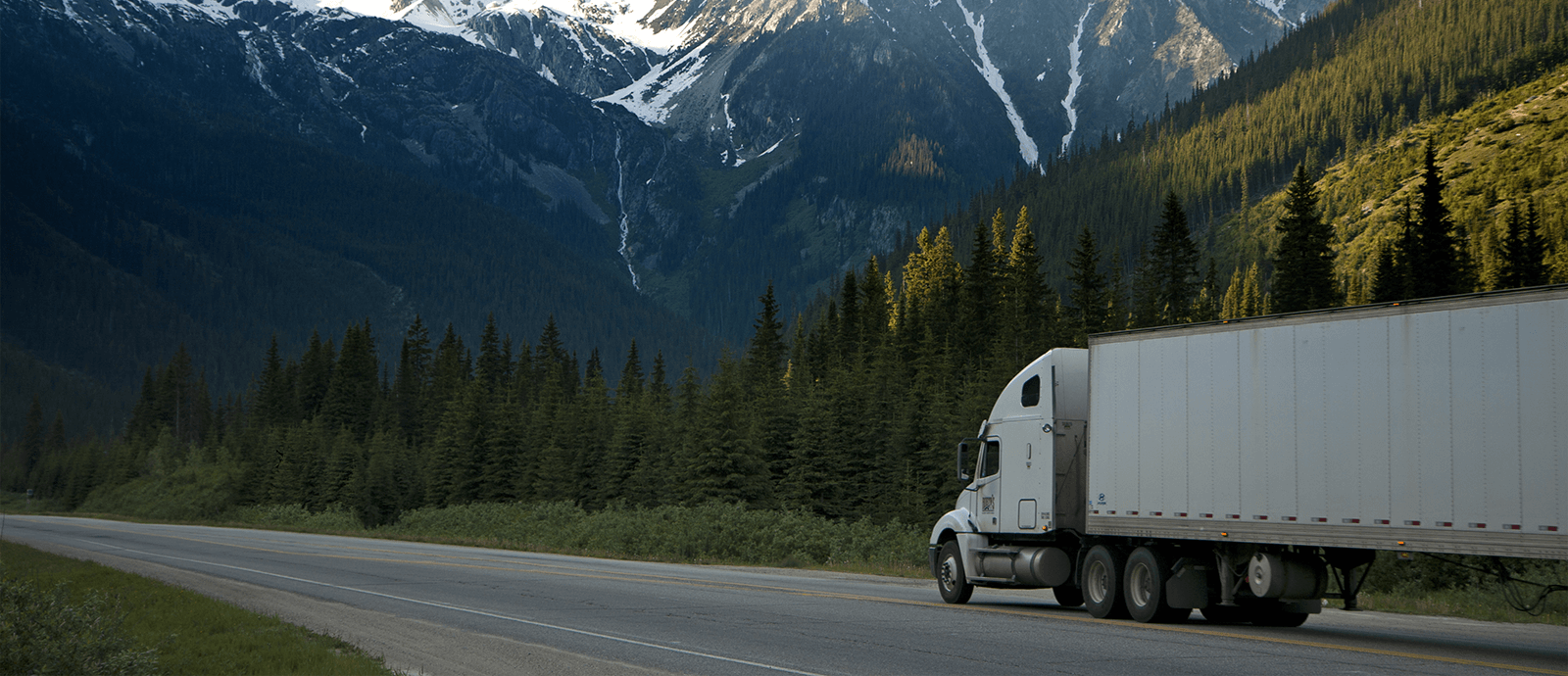 White Truck on Mountain Highway