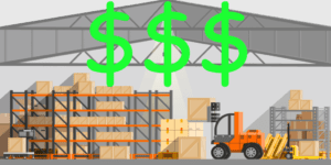 Warehouse Cartoon Dollar Signs